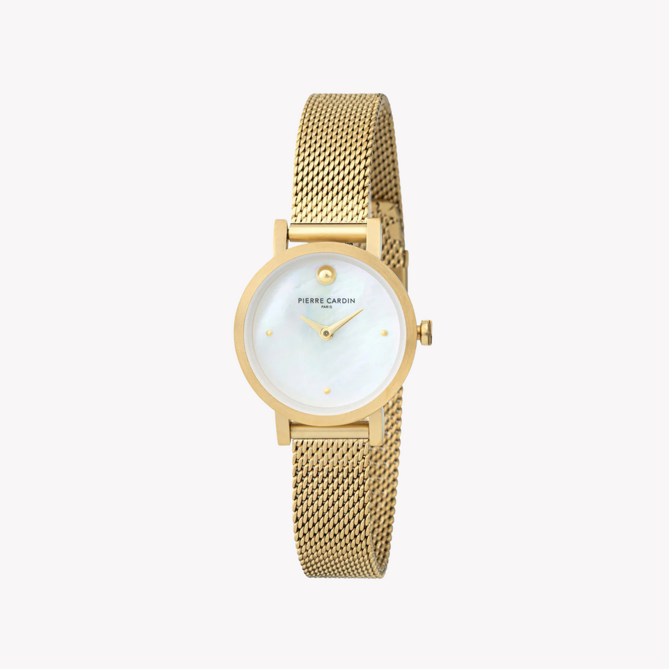 Pierre Cardin Women's Gold Stainless Steel Watch, White Dial | Ccm.0523