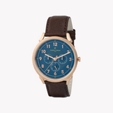 Pierre Cardin Men's Brown Leather Watch, Blue Dial | Cpi.2054