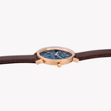 Pierre Cardin Men's Brown Leather Watch, Blue Dial | Cpi.2054