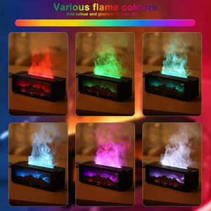 Flame Fireplace Aroma Diffuser, Essential Oil Humidifier with Realistic Fire Glow