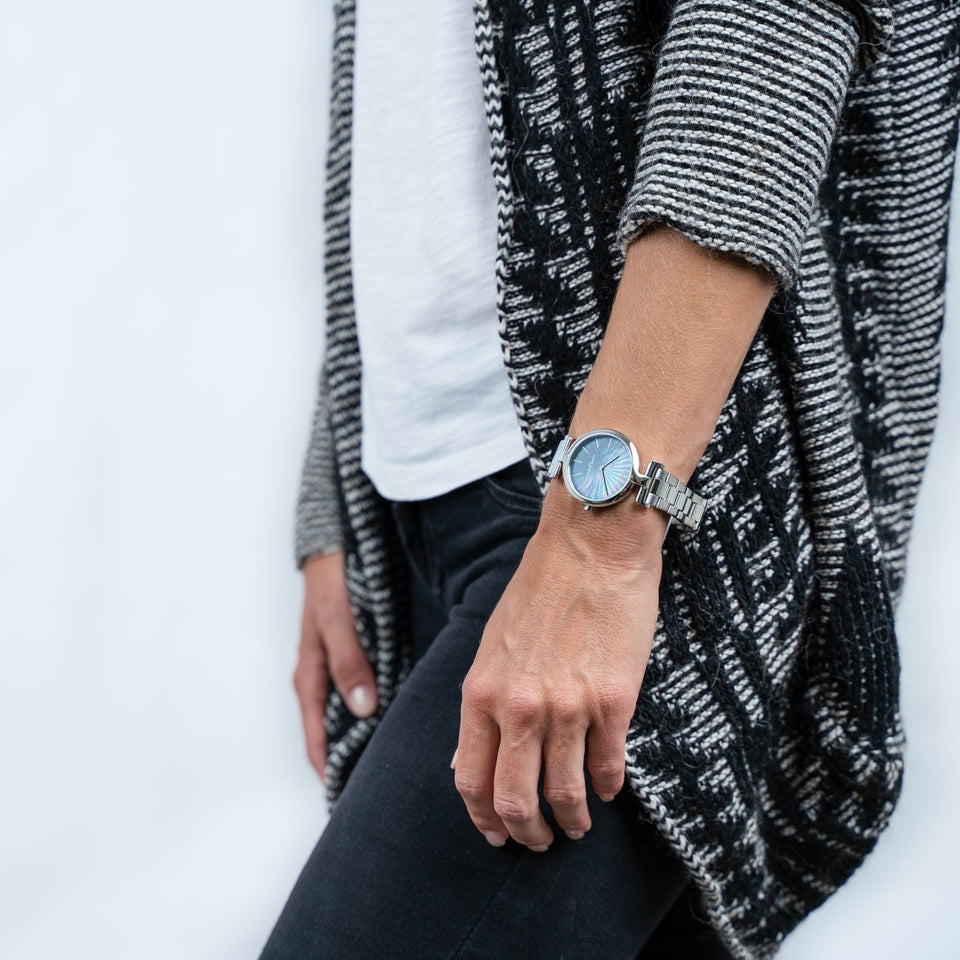 Pierre Cardin Women's Silver Watch, Black Mother Of Pearls | Cmd.3541